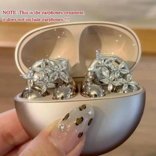 2025 New Customizable Flash Diamond Ear-Clip Accessories Zircon Earphone Charms OWS Earbuds Fashion Jewelry Gift For Women