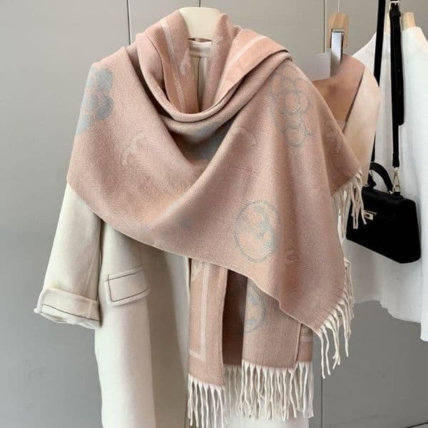 Designer 2026 hot selling brand imitation cashmere double-sided scarf European and American classic multifunctional winter warm scarf