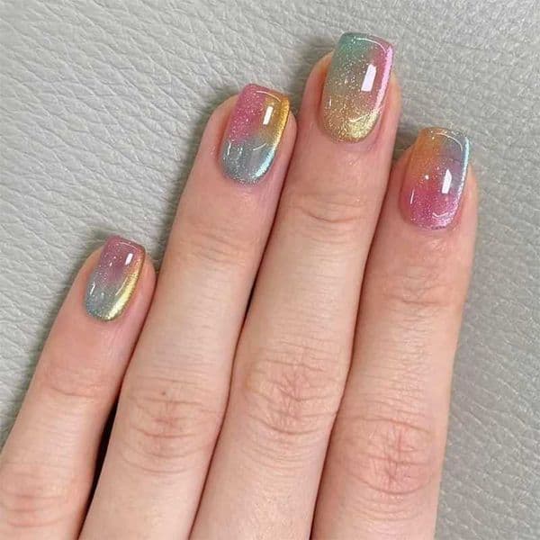 Luxury 24Pcs Colorful Square Press On Gradient False Simple Wearable Stick-On maquillaje Nails Fake Nail Uast251118t251119 Free Shipping
