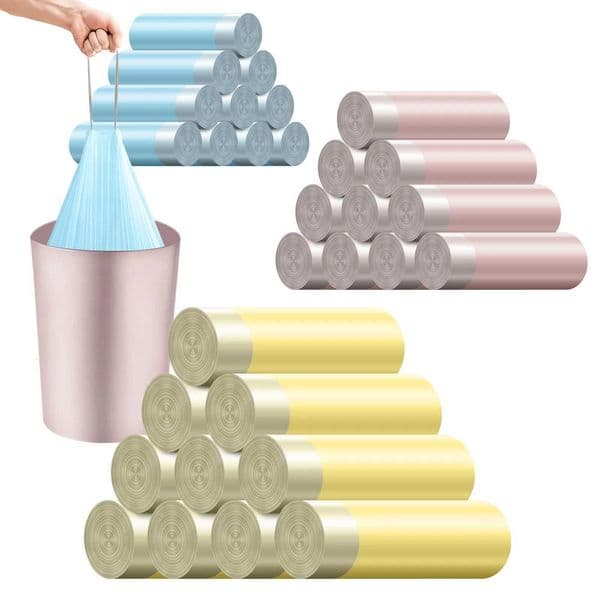 4 Gallon Drawstring Trash Bags 45x50 cm Unscented Garbage Bags Trash Can Liners for Office Bedroom Bathroom Thickened 1Roll C251119