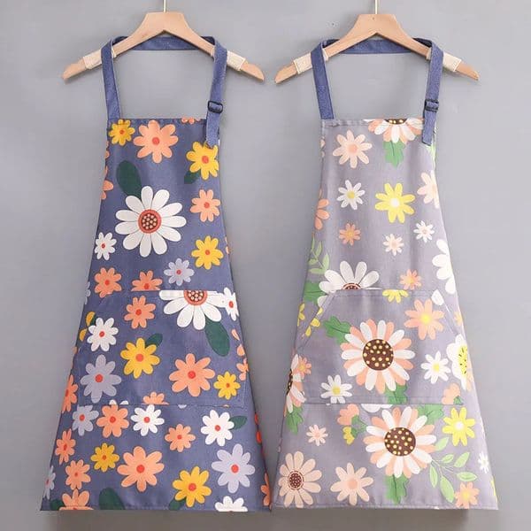 1pc Cartoon Sunflower Apron Summer Thin Adjustable Strap Oil Proof WomenS Sleeveless Kitchen Apron 250409BJ
