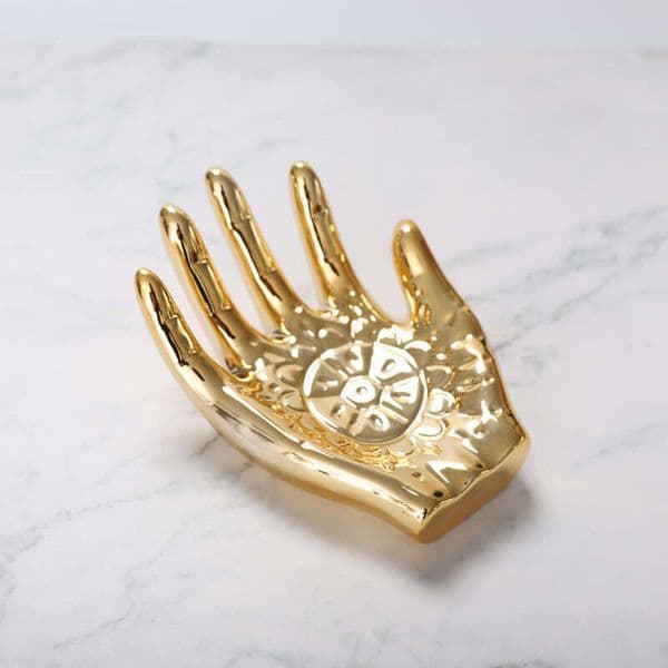 Nordic Style Ceramic Palm Jewelry Dish Makeup Table Ring Necklace Creative Storage Plate Display Photography Prop