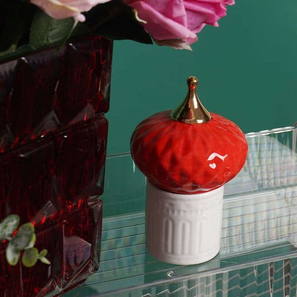 New Creative Fairy Tale Castle Candle Cotton Swab Storage Jar Candy Box Home Decoration Ornament
