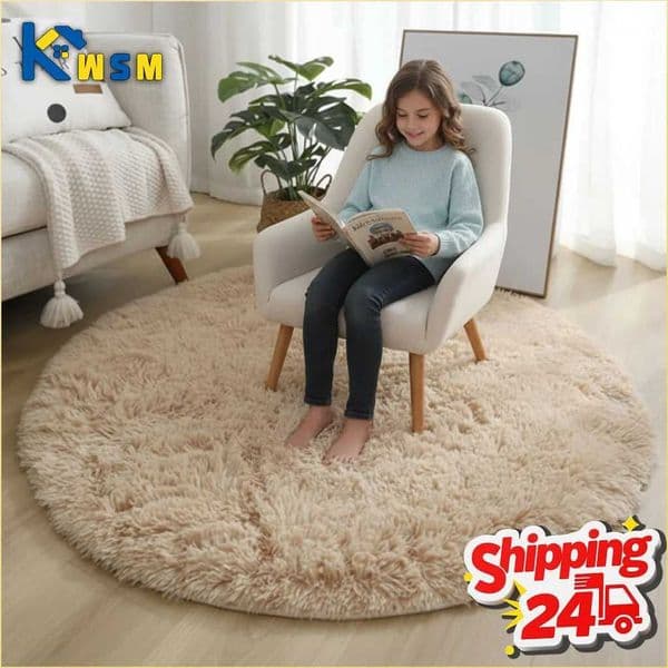 Super Soft Fluffy Round Rug Plush Carpet for Living Room Decor Cozy Bedroom Nursery Kids Room Home Floor Mat Decorative Z260514