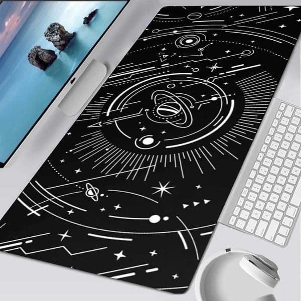 Kawaii Laptop Carpet Large Mouse Pad Space Black and White Mousepad Gamer Deskmat Office Keyboard Mouse Mats Gaming AccessoriesM251119