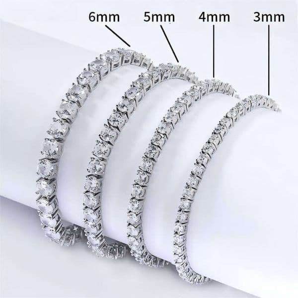 VVS S Sier 2mm Tennis GRA Certified Carbon Silicon Stone Bracelet