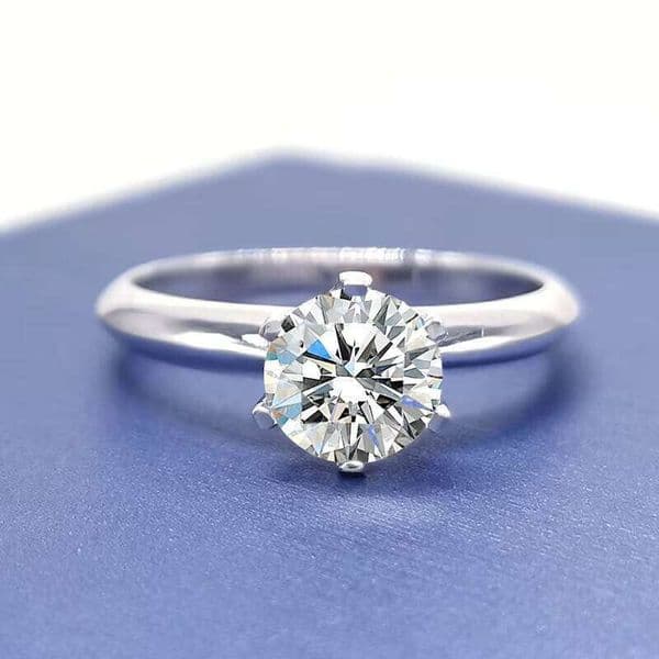 1ct/1.5ct/2ct/3ct/5ct Classic White Gold Wedding Engagement Moissanite 14k Ring