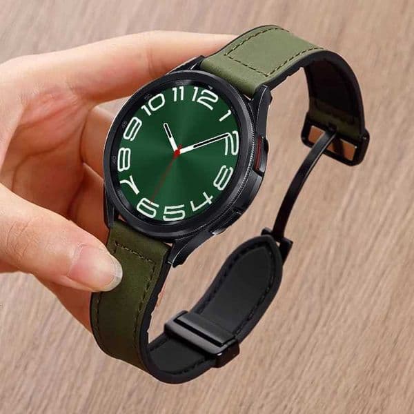Leather Silicone Strap For Galaxy Watch 4 5 6 7 40mm/44mm Magnetic Band For Galaxy Watch 4/6 Classic 43 47mm 42 46mm C251119