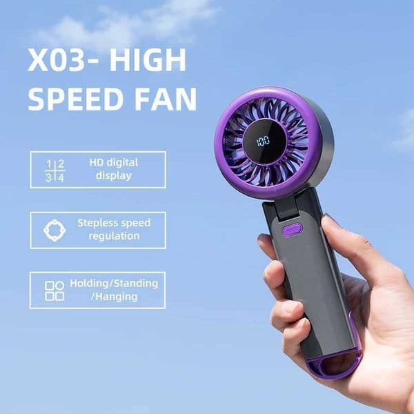 100 speed USB charging mini fan with digital display portable desktop fan for outdoor office and dormitory use Z250419