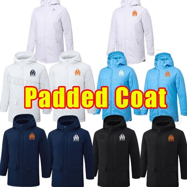 Cotton-Padded Hooded Jacket 2024 2025 Marseilles soccer tracksuits MILIK maillot foot GUENDOUZI PAYET CLAUSS GERSON VERETOUT ALEXIS HARIT football coat Winter