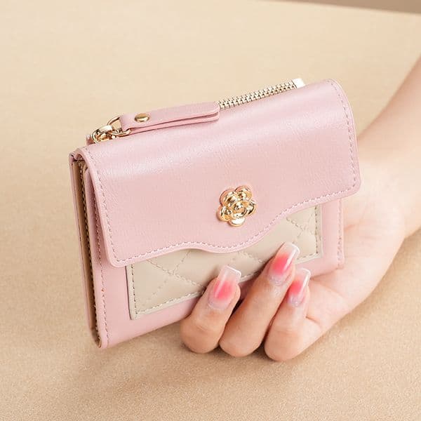 Luxury Wallet New Women's Wallet, Short Clasp Purse with Multi-Card Slots and Zipper Coin Pocket, Elegant Versatile Ladies Wallets