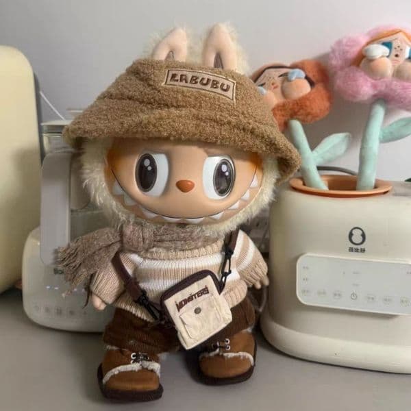 High Quality 38Cm Big LABUBU Doll Dress Be Latte Third Generation Animals Vinyl Plush Toys