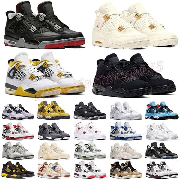 Designer 4 4s Basketball Shoes Black Cat Gold White Sail Red Cement Thunder Grey University Blue Pine Seafoam S thumbnail 2