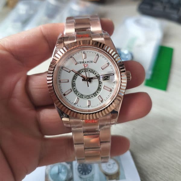 42MM Automatic Mechanical Movement Rose Gold Mens Watches St9 Sapphire Crystal Men's Wristwatches With Jubilee Oyster and Rubber Band