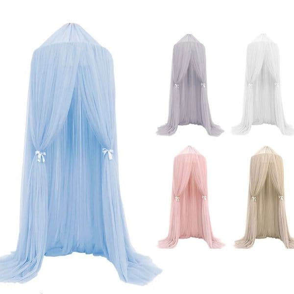 Nordic Princess Crown Dome Tent Mosquito Net 7-layer Mesh Bed Curtain Childrens Room Decoration Girl Pink Crib Canopy Beds Kids 250415
