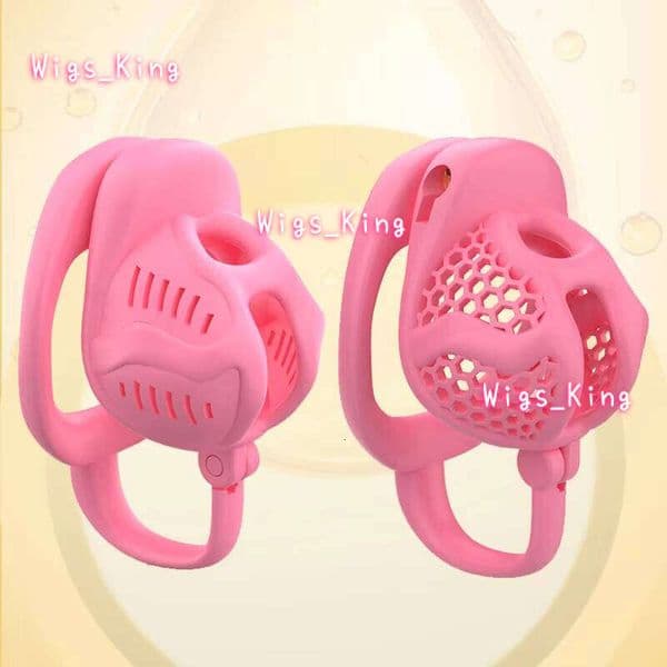 New Black Pink Small Short Plastic Mesh Male Anti-masturbation Device Chastity Lock Cock Cage Adult Sex Toys for Men