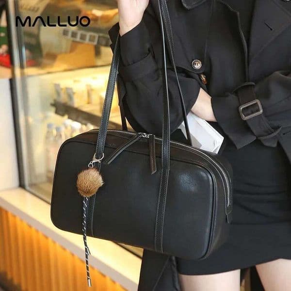 Designer Bag Women Cowhide Genuine Leather Shoulder Bags Ladies Fashion Designer Handbags Female Retro Commute Boston Handbag Lady New