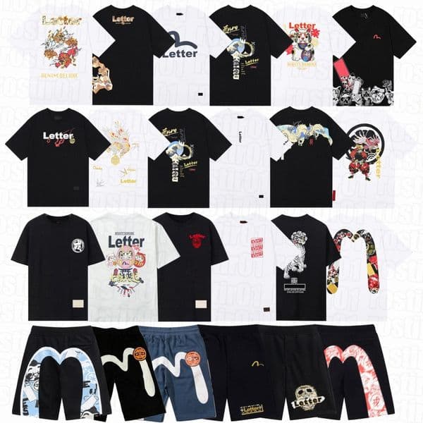 Designer classic M-shaped evis t shirt mens women casual Printed letters couples t shirt turtle Large Buddha Head sweatshirts graphic tee shirt U97z#