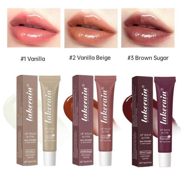 3pcs/Kit Butter Moisturizing Lip Gloss Oil Jelly Lipgloss Liquid Lipstick Lip Tint Brown Sugar Crystal Lip BalmXJ251120