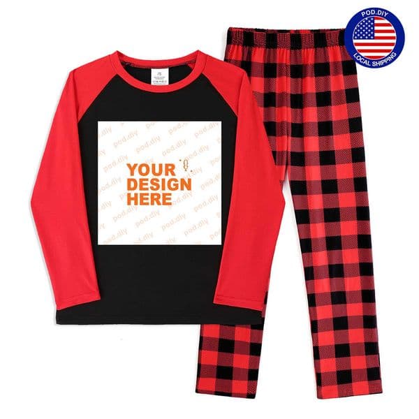 POD.DIY Women's Pajama Set Unisex Casual Loungewear Set Custom Long-Sleeved Top and Pants