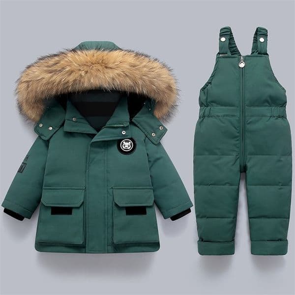 Winter Warm Down Jackets Boys Thicken Jumpsuit parka Overalls Baby toddler Girl Clothes Kids Snowsuit Children Clothing Set 2pcs251120BJ