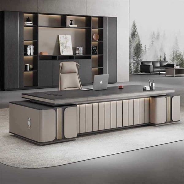 Light Luxury Executive Simple Modern Office Furniture Large President Manager Desk and Chair