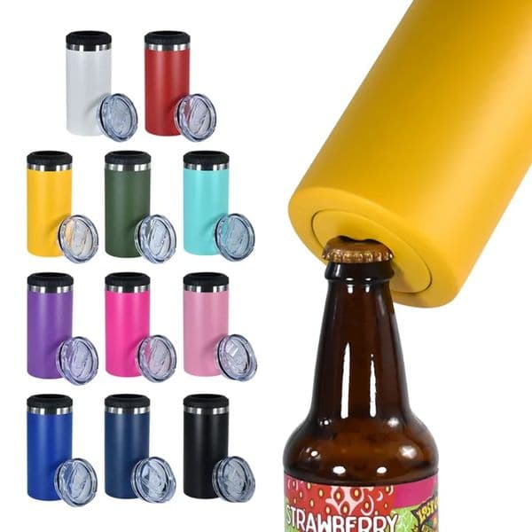 16oz Multi-function Beer Cooler with Opener 4 in 1 Stainless Steel Vacuum Insulated Tumblers Can Coolers for Cola Beer Cans 11 Colors Customize Logo 1120