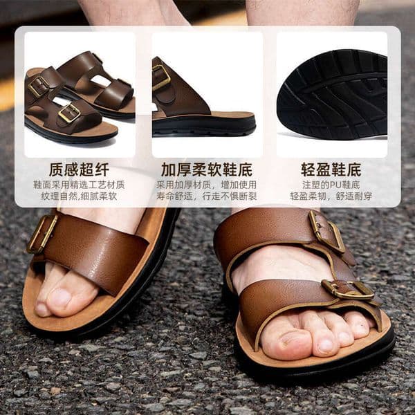 New Summer Casual Slippers Beach Free shipping zhanyishengli Shoes Fashion Dual-use Wholesale Men's Sandals Cross-border