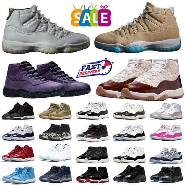 designer Basketball Shoes low high 11s sneakers cap and gown 285 Grand Finale Purple Rain Bred Gamma Blue Cherry Cool Grey Outdoor trainers chaussures schoenen 36-47