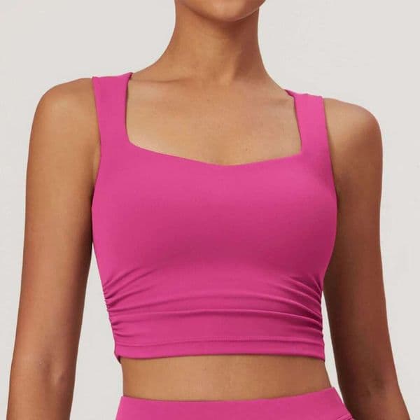 Women Gym Sports Crop Tops Streetwear Fiess Running Vest Workout Tank Top Female Have Pad Sexy Yoga Bra
