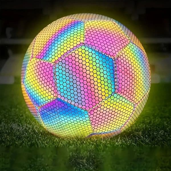 1pc Size 5 Reflective Football Luminous Colorful Soccer Ball For Indoor And Outdoor Training 251114