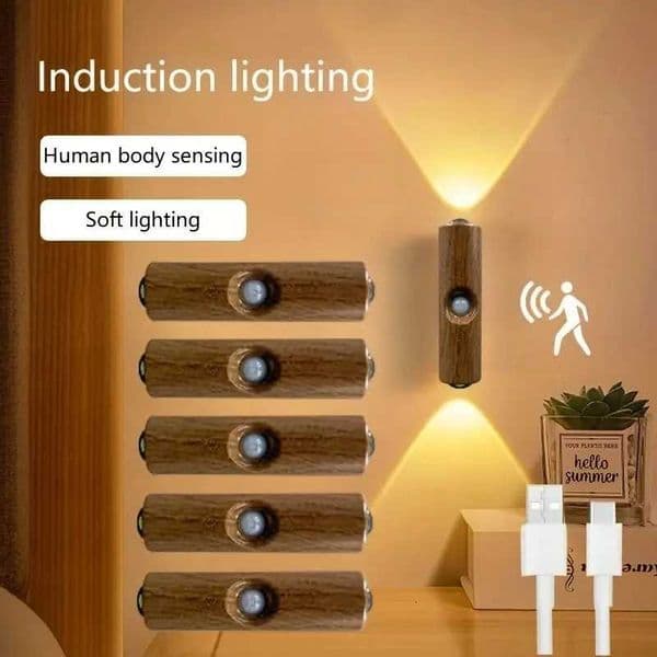 LED Night Light with Motion Sensor USB Rechargeable Indoor Ambient Lighting Dimmable Wall amps for Entryway Bedside Desk ClosetW251120