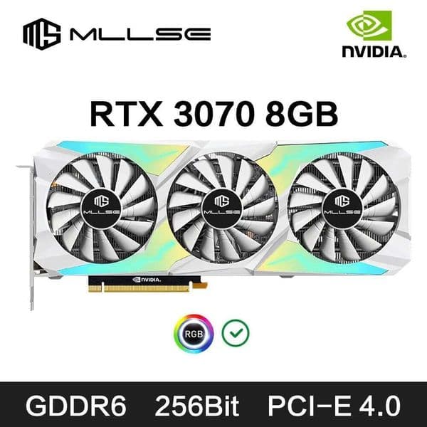 MLLSE RTX 3070 8GB Graphics Card GDDR6 256 Bit PCI-E 4.016 12Pin NVIDIA GPU RGB Lighting Gaming Video Card Placa De Video
