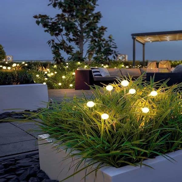 8/10LED Firefly Light RGB Solar Outdoor Firefly Garden Lights Waterproof Swaying Fairy Light for Yard Patio Decoration