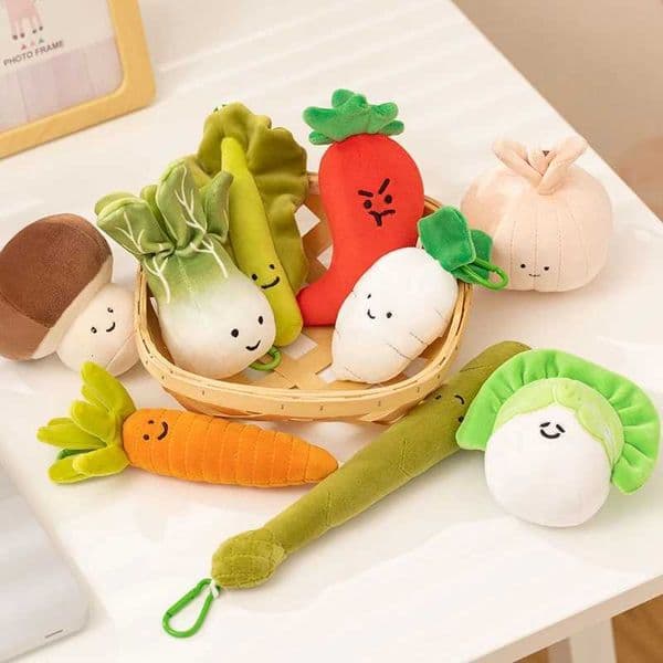 Kaii 10-20CM Vegetable Plush Toys Cute Vegetables Pendant Onion Chili Mushroom Carrot Plush Pendant Keychain ToyXJ251120