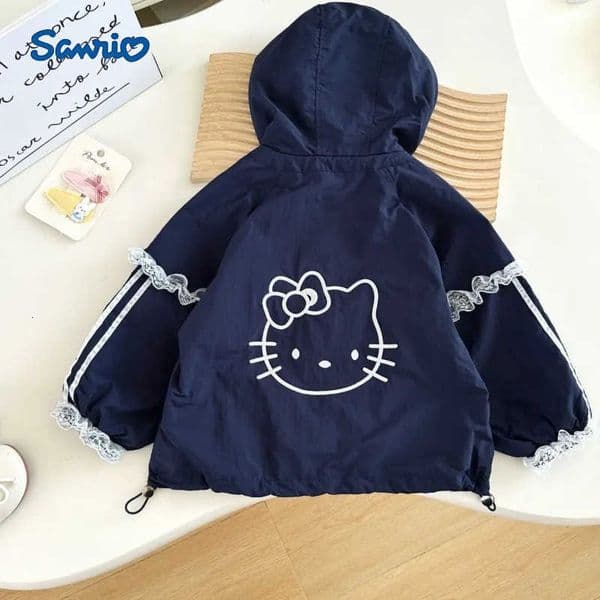 Sanrio Kawaii Hello Kitty Student Cute Cartoon Long Sleeve Jacket Children Comfortable Sportswear Windbreaker Gift for Kids H251120