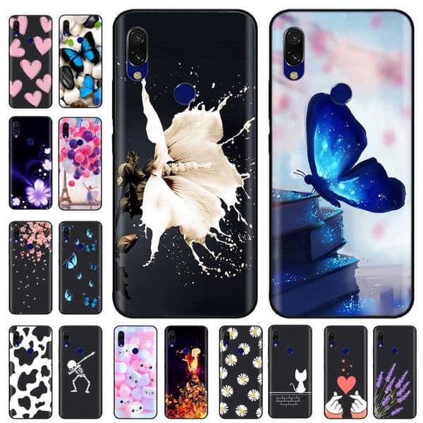For Redmi 7 Case Redmi7 Black Silicon Bumper Soft Tpu Phone Case Cover For Redmi Note 7 Pro Note7 Case Funda CoqueW251120