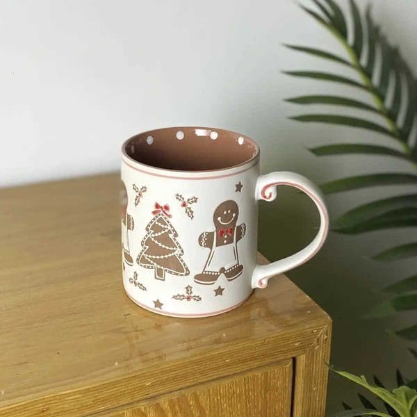 Gingerbread man Christmas underglaze colored ceramic cup coffee milk mug childrens fun drinking cup ins style 650ml Halloween Y251119