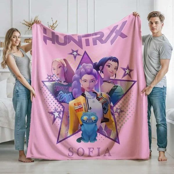 Cartoon KPop Demon Hunters Flannel Throw Blanket Warm Decorative Winter Blanket for Home Textile Multifunctional Universal Desig Z251120