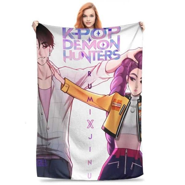 Saja Boys Kpop Demon Hunter Flannel Blanket Soft Durable Throw Blanket for Students Home Decor Print Bedspread Sofa Bed Cover Z251120