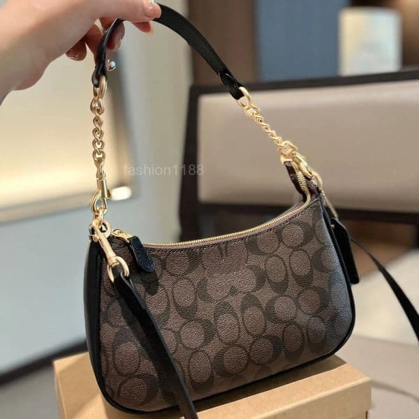 Fashion Designer Underarm Small Handbags Women Shoulder Bag Half-Moon Ladies Baguette Purse Chain Strap Croissant Bags #fashion1188