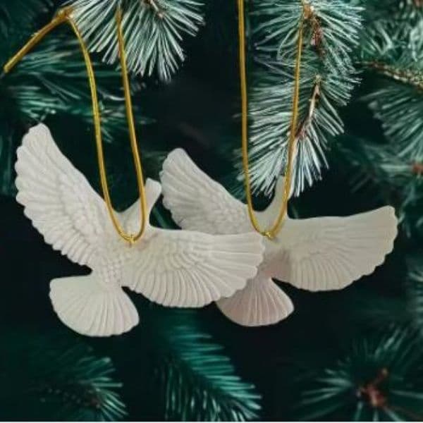 Simulation Peace Dove Hanging Ornament Creative Sculpture Christmas Ornament Doves Christmas gift
