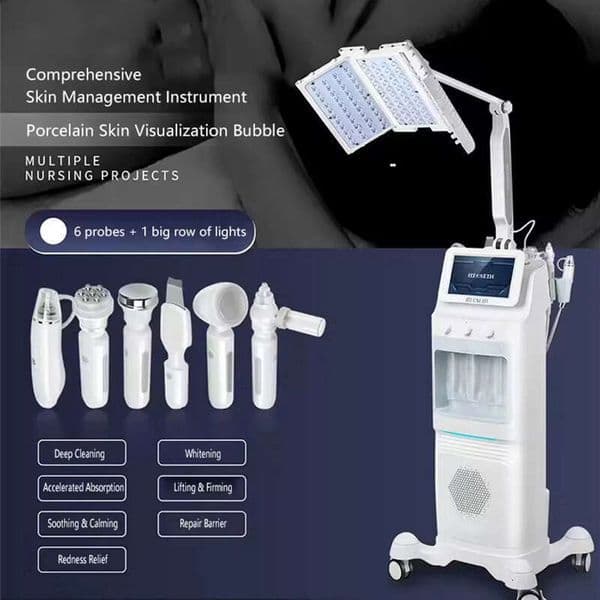 7 In 1 Multifunction Hydro Dermabrasion Aqua Peeling Skin Care Rejuvenation Facial Cleaning Beauty Machine With PDT LED Light Therapy