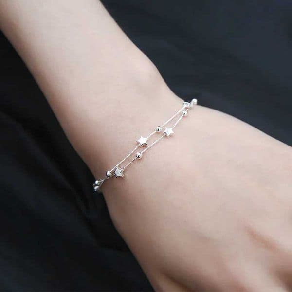 Sterling Silver Beautif Stars Bracets for Wen Korean Fashion Designer Party Wedding Jewelry Holiday Gifts Bracets BohoT260519