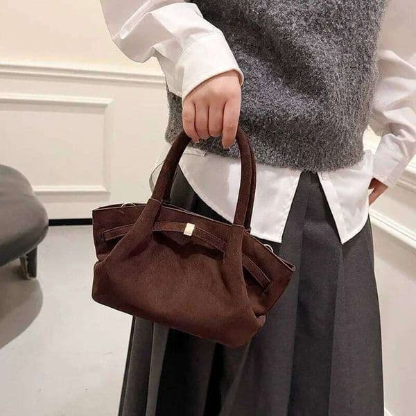 New Suede Leather Underarm Shoulder Bag For Women Fashion Mini Dumpling Handbag Design Commuter Crossbody Phone Tote Bags
