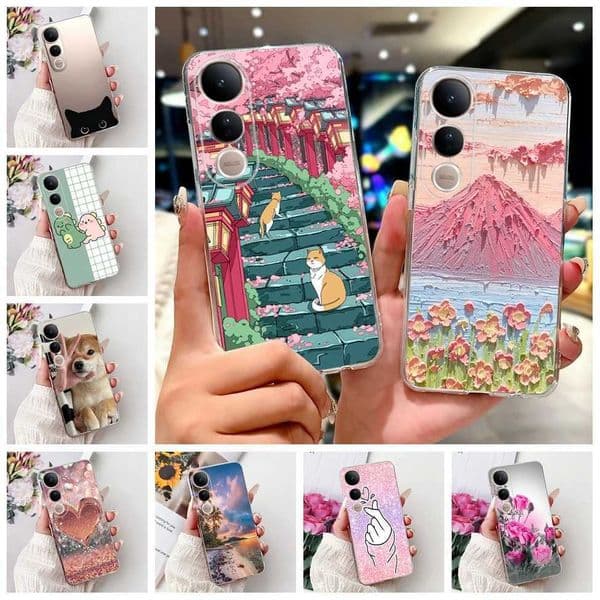 For V50 Lite 5G Case Clear Fashion Luxury Cute Cartoon Cat Cool Soft TPU Bumper Cover For V50Lite 5G Phone Case FundaW251120