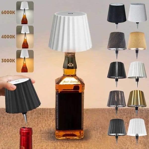Wireless Bottle Table Lamp Touch Control 3 Colors Stepless Dimming Night Lamp for Restaurant Bar Wine Bottles Decoration LightsW251120
