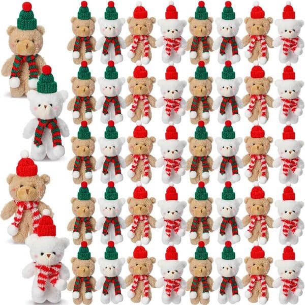 Christmas Stuffed Animal Bear Christmas Small Plush Cute Bear Stuffed Animals Xmas Toys for Birthday Decorations Par FavorsXJ251120