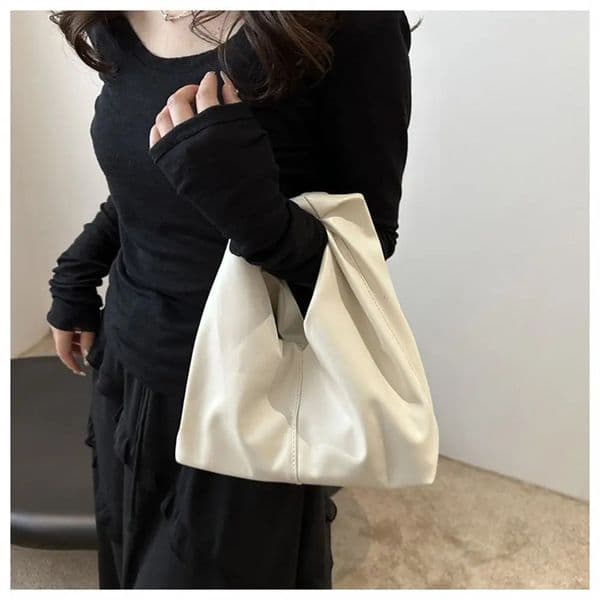 Simple Soft PU Shoulder Bags Small Square Top-Handle Bags Mini Pleated Handbags for Women Girls R250421zBANJIA