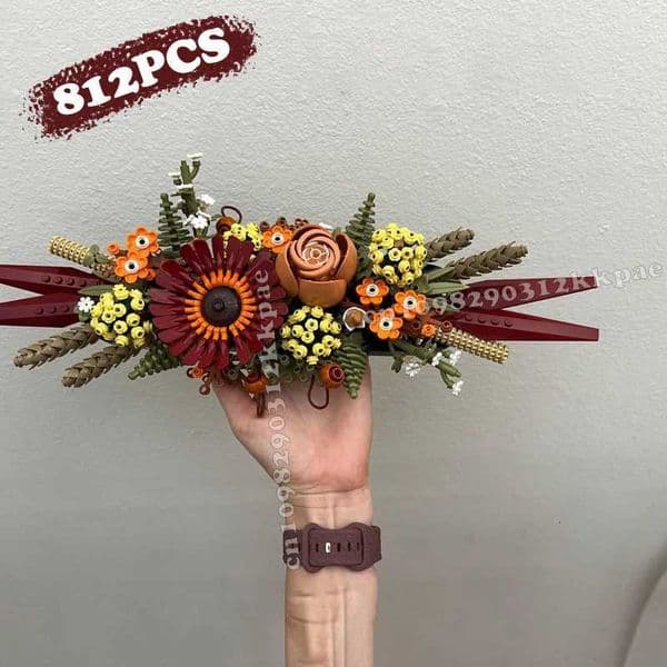Flower Bouquet Building Block Colorful Gerbera Model Compatible WIth Flower Wall Decoration Kids Christmas Gift 10314 Block Gift T251121